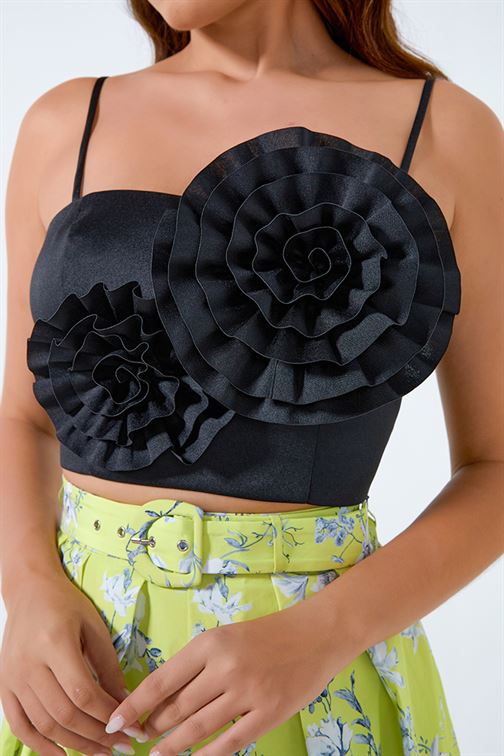 3D Flower Cropped Top - Femi9 EG