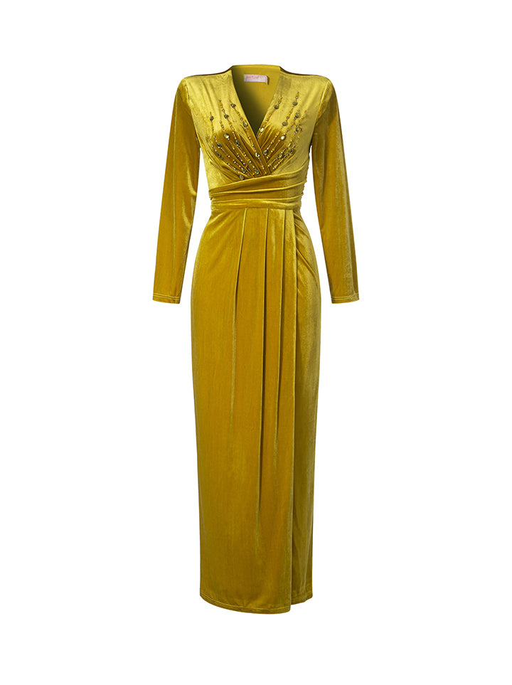 Velvet Pleated Dress - Femi9 EG