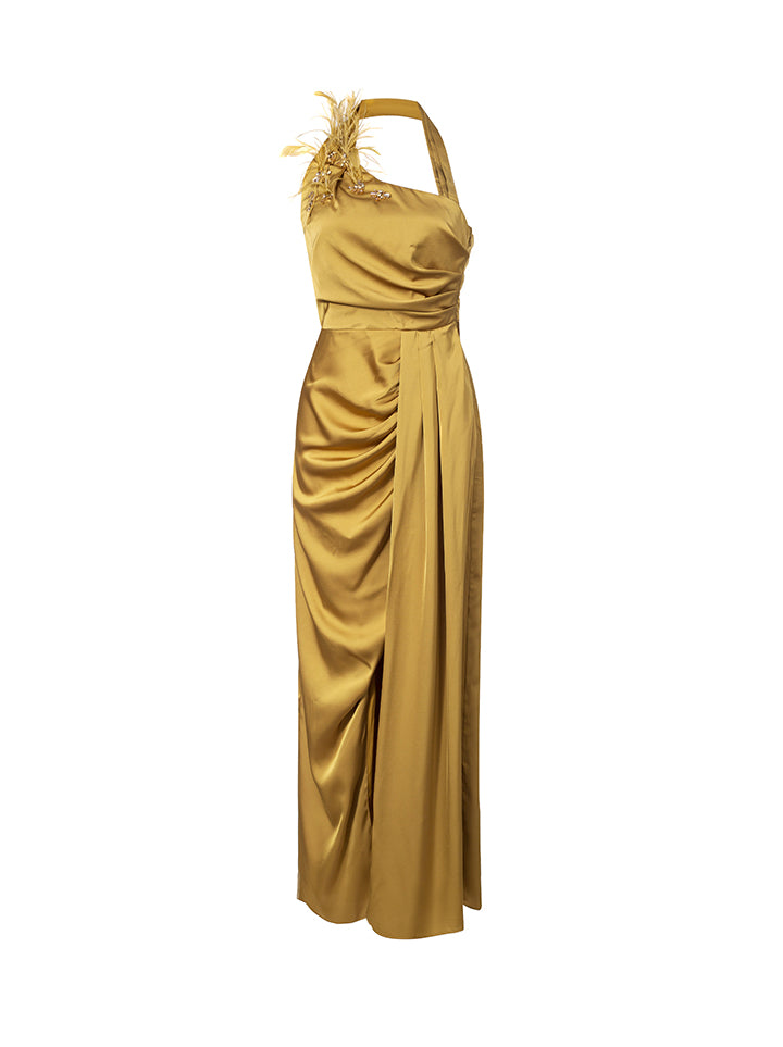 Embellished Satin Dress - Femi9 EG