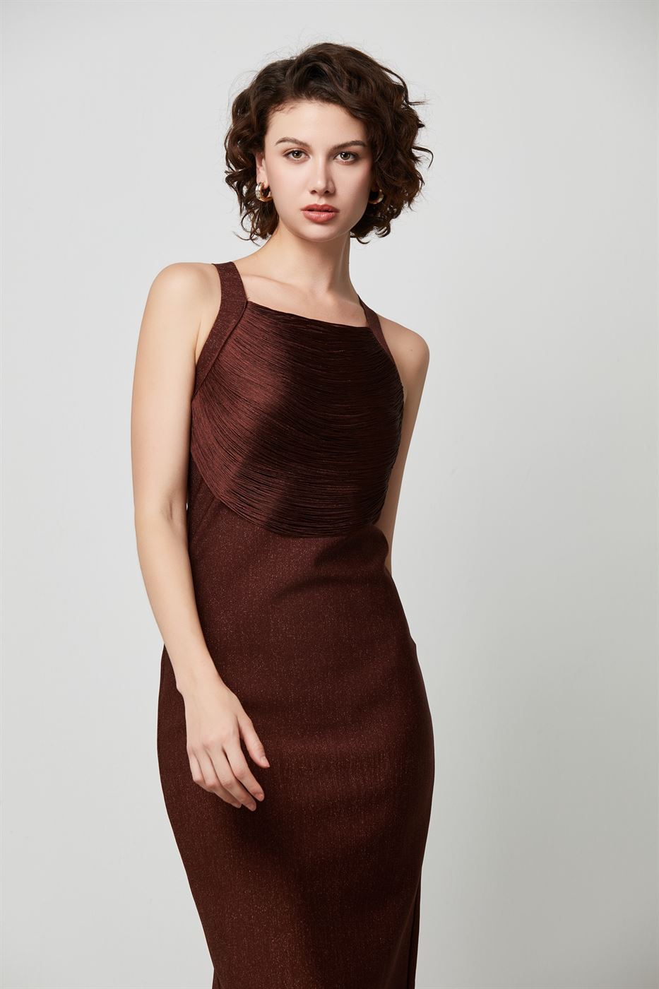 Fringe Midi Knit Dress (Chocolate) - Femi9 EG