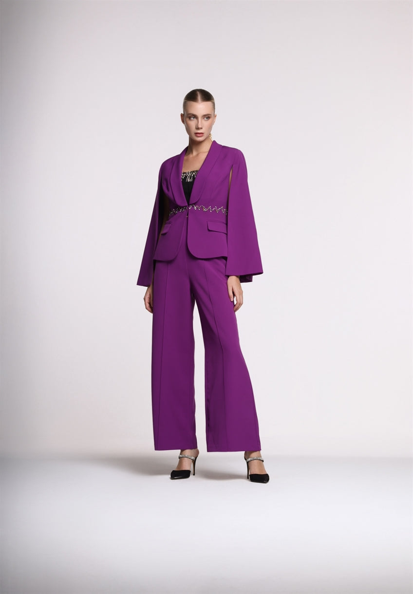 Cape Embellishment Blazer - Femi9 EG