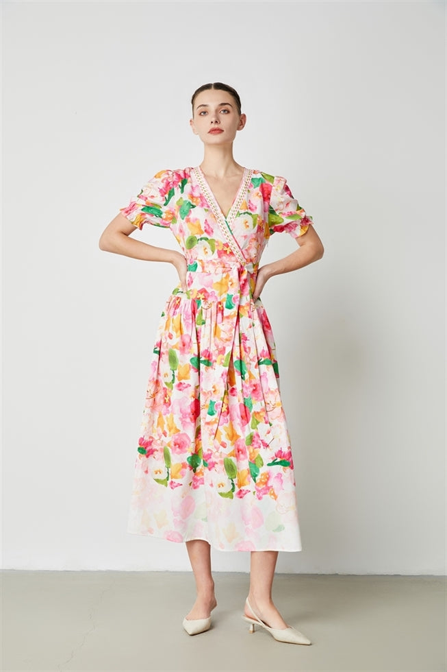 Short Sleeve Printed Dress - Femi9 EG