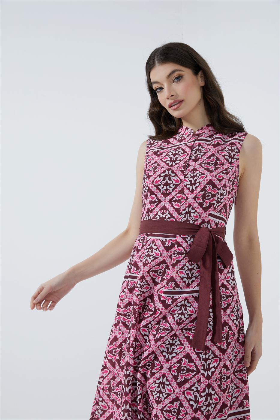 Printed Sleeveless Dress - Femi9 EG