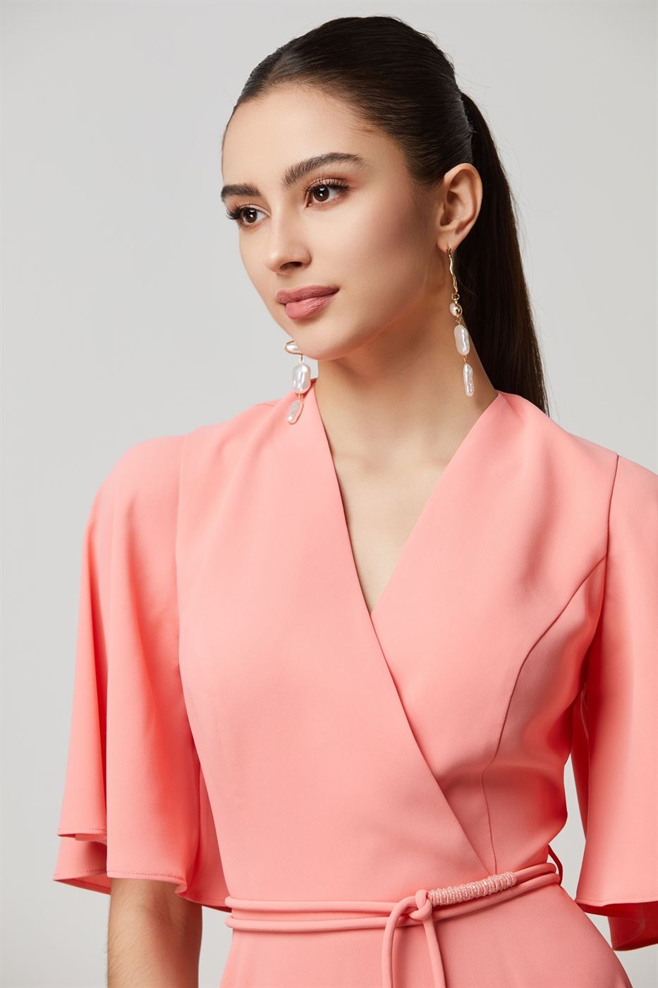 Crepe Wrap Midi Dress - Femi9 EG