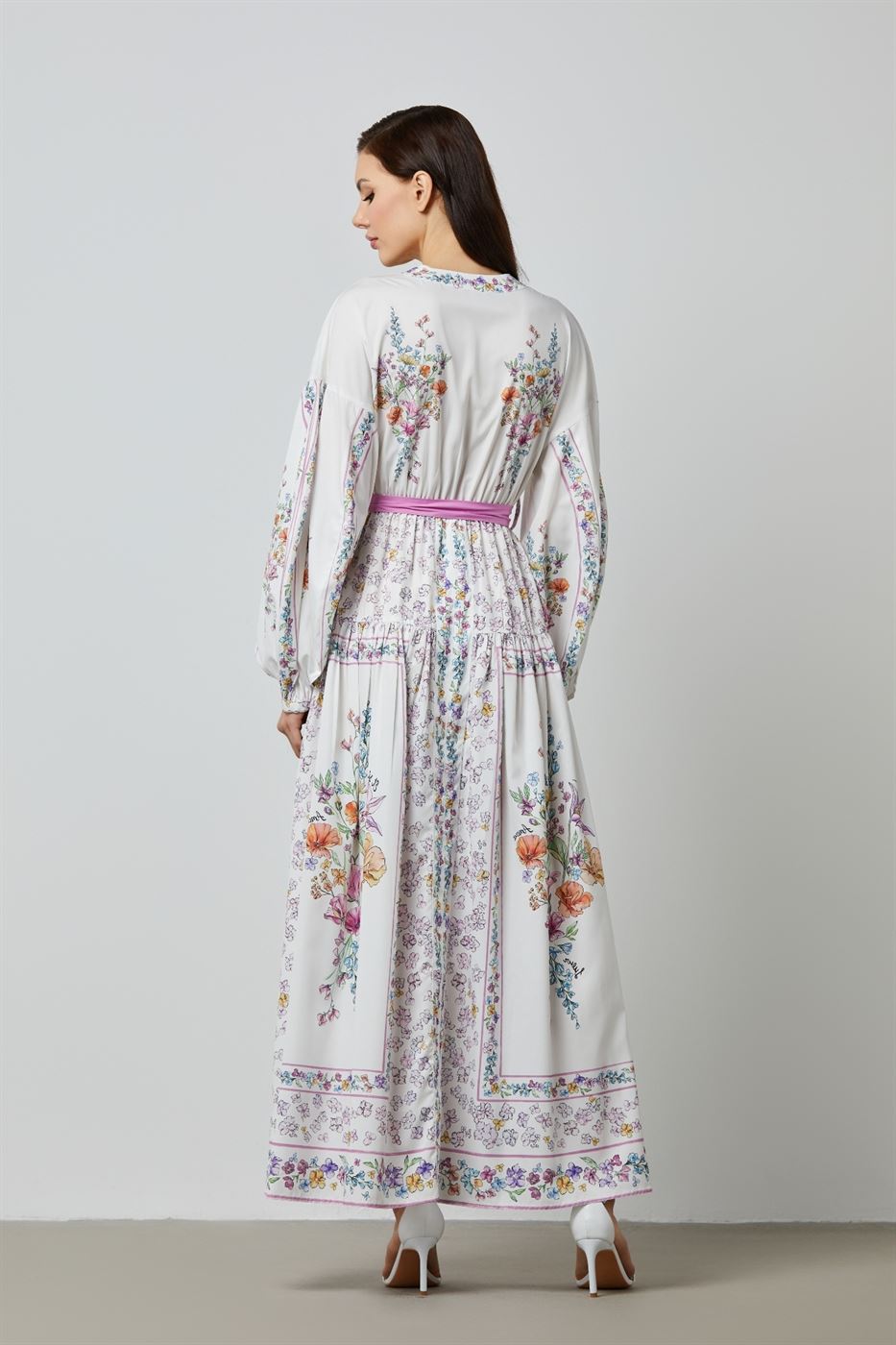Balloon Sleeves Floral Kaftan - Femi9 EG