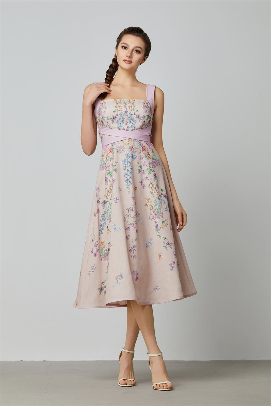 Flared Elegance Printed Dress - Femi9 EG