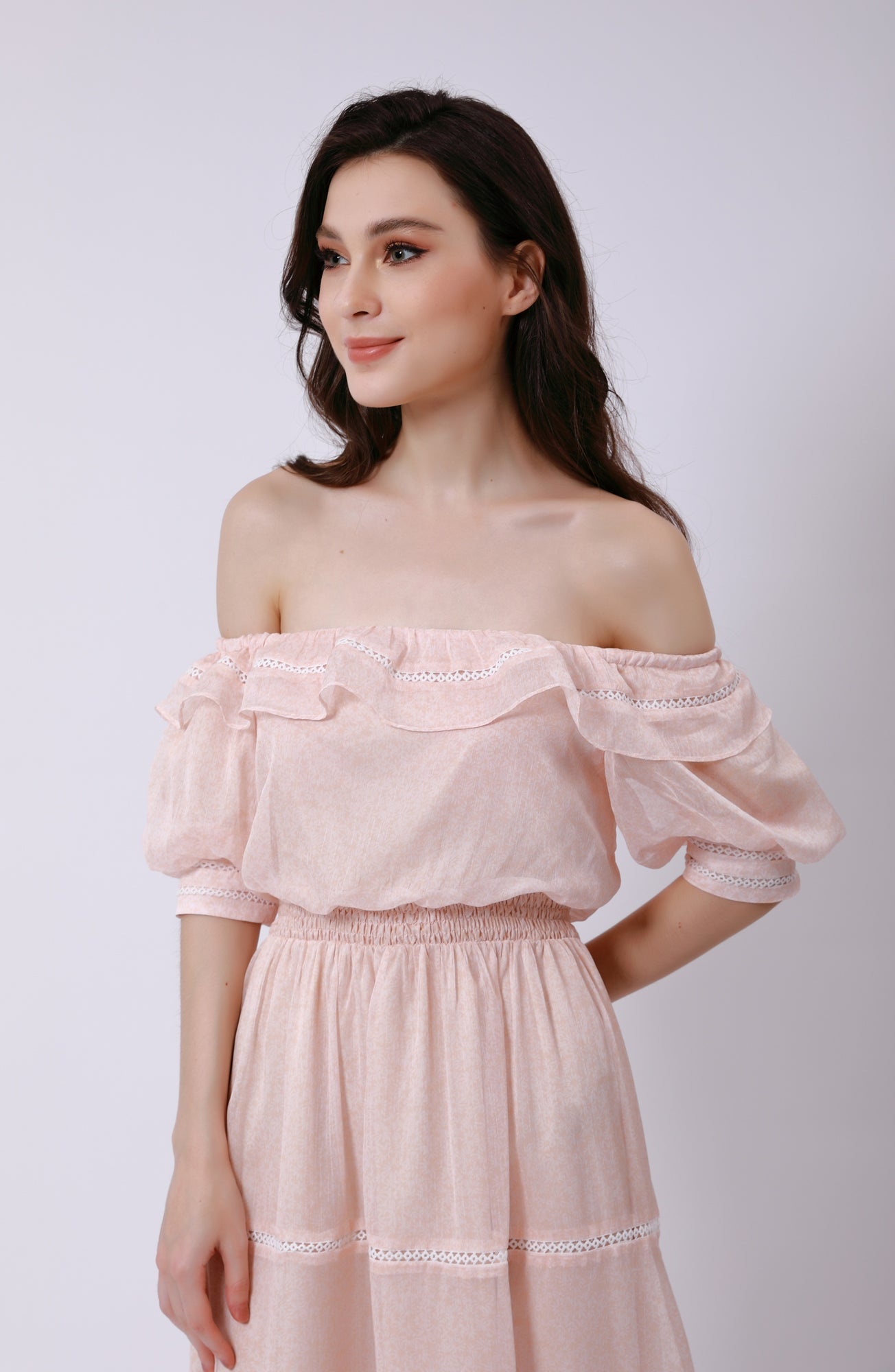 Mix Printed Off Shoulder Dress - Femi9 EG