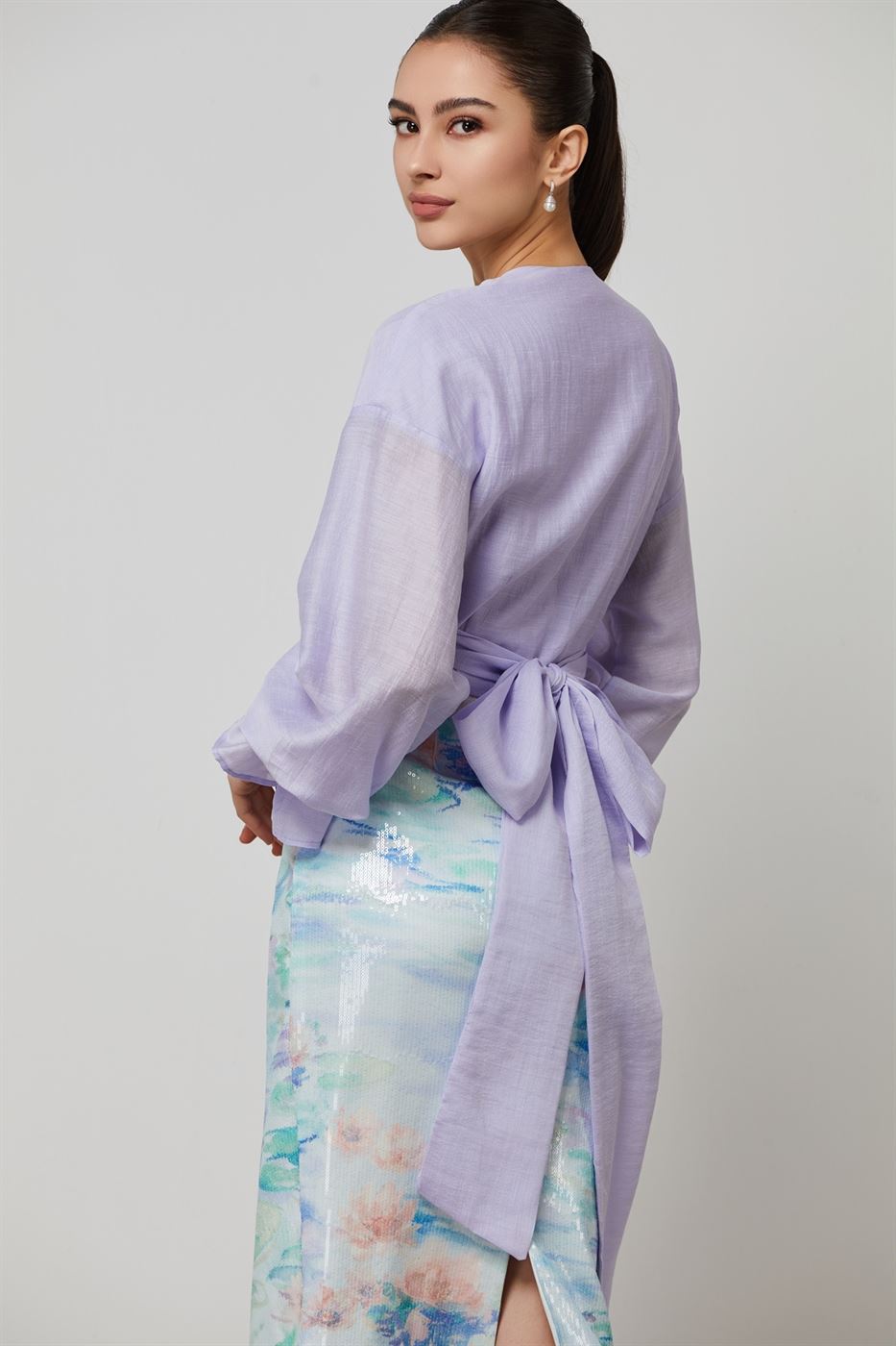 Statement Bow Wrap Blouse - Femi9 EG