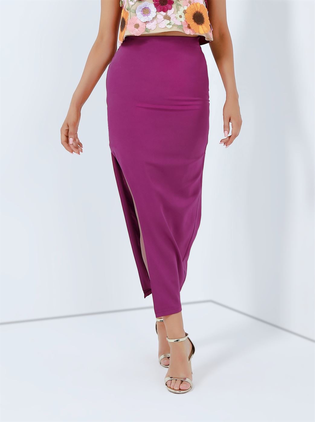 Pencil Skirt With Side Opening - Femi9 EG