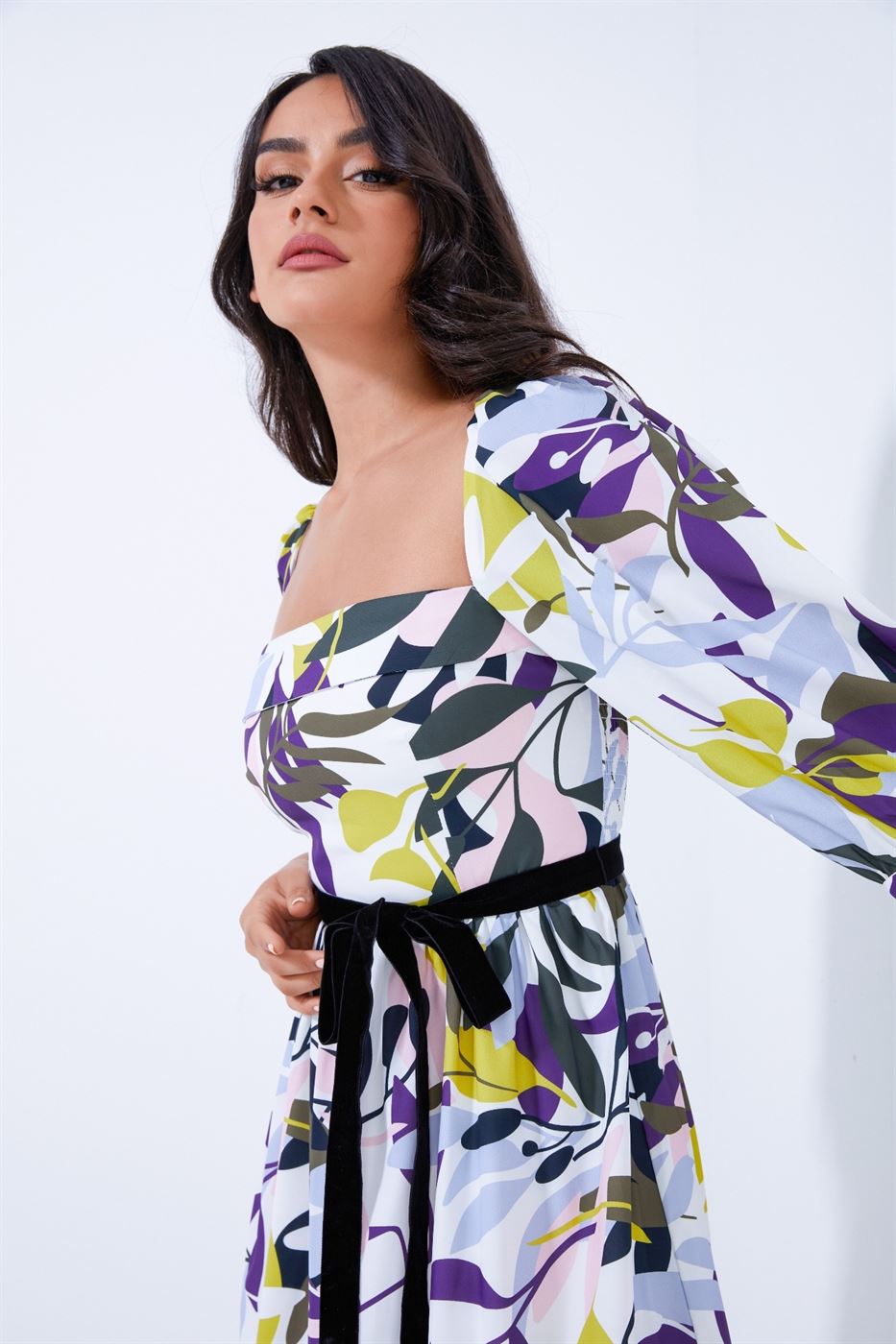 Allover Printed Midi Dress - Femi9 EG