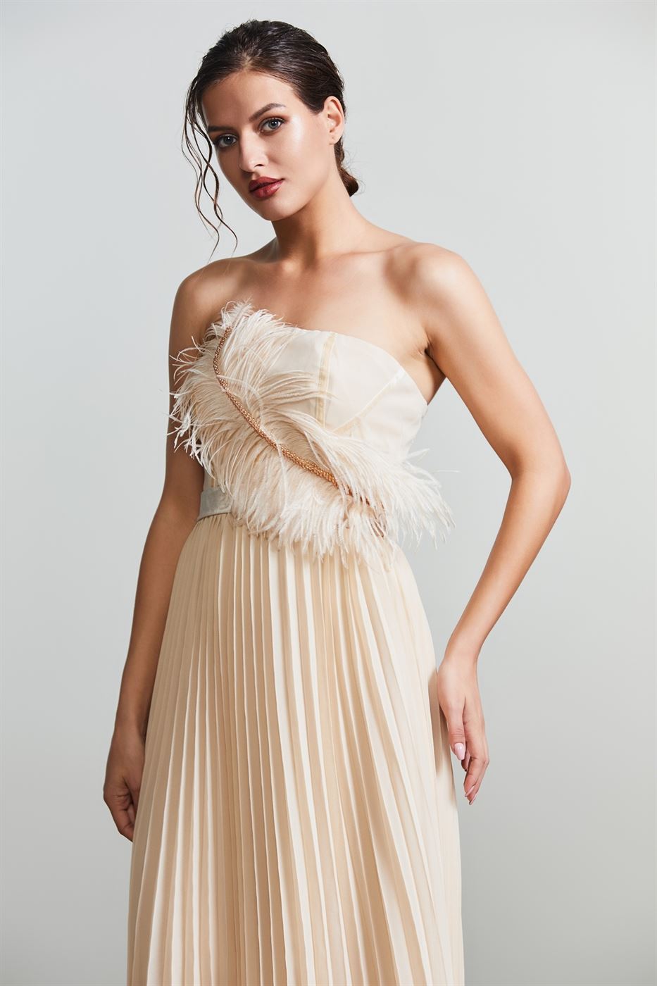 Feather Details Dress - Femi9 EG
