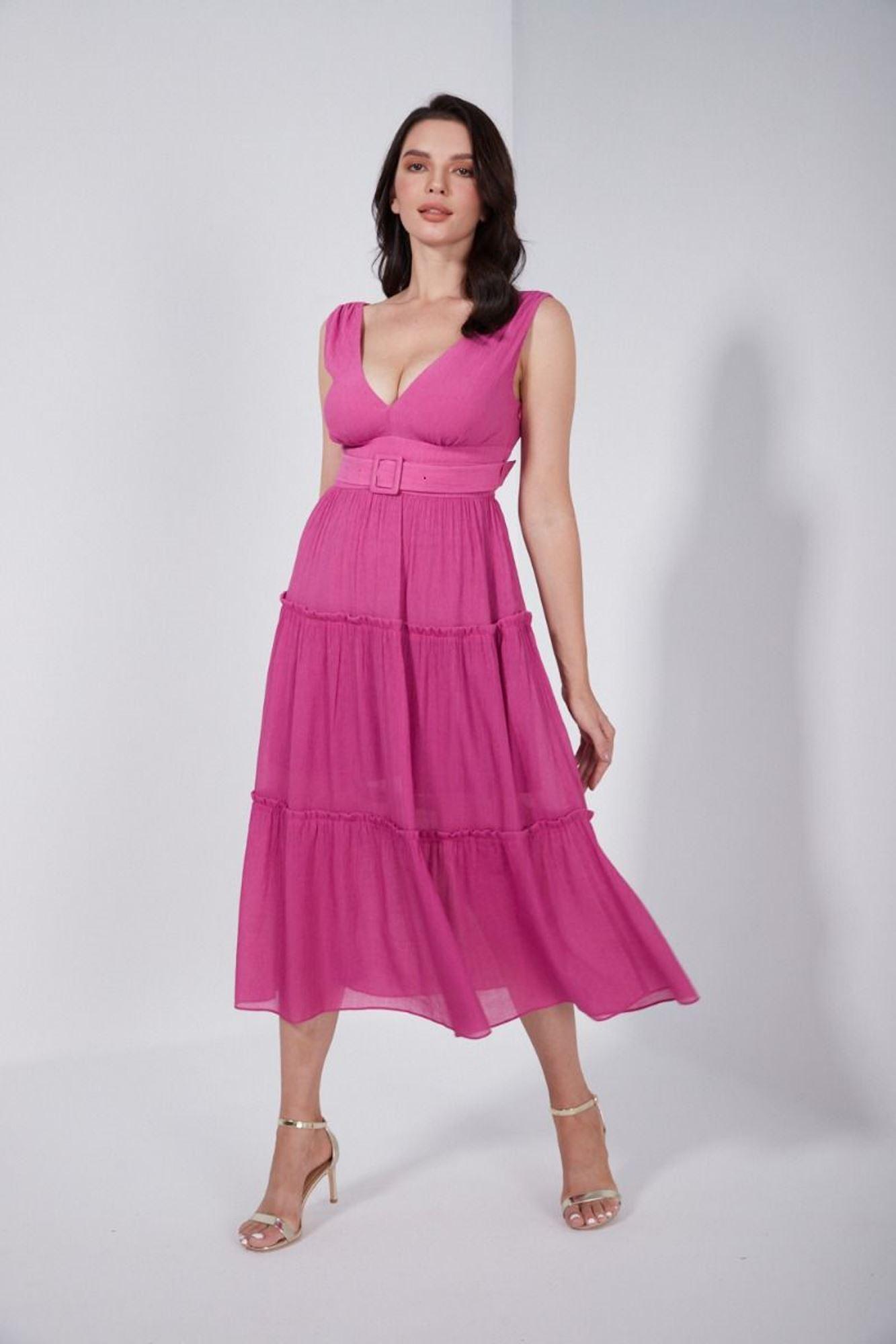 V Neck Layered Dress - Femi9 EG
