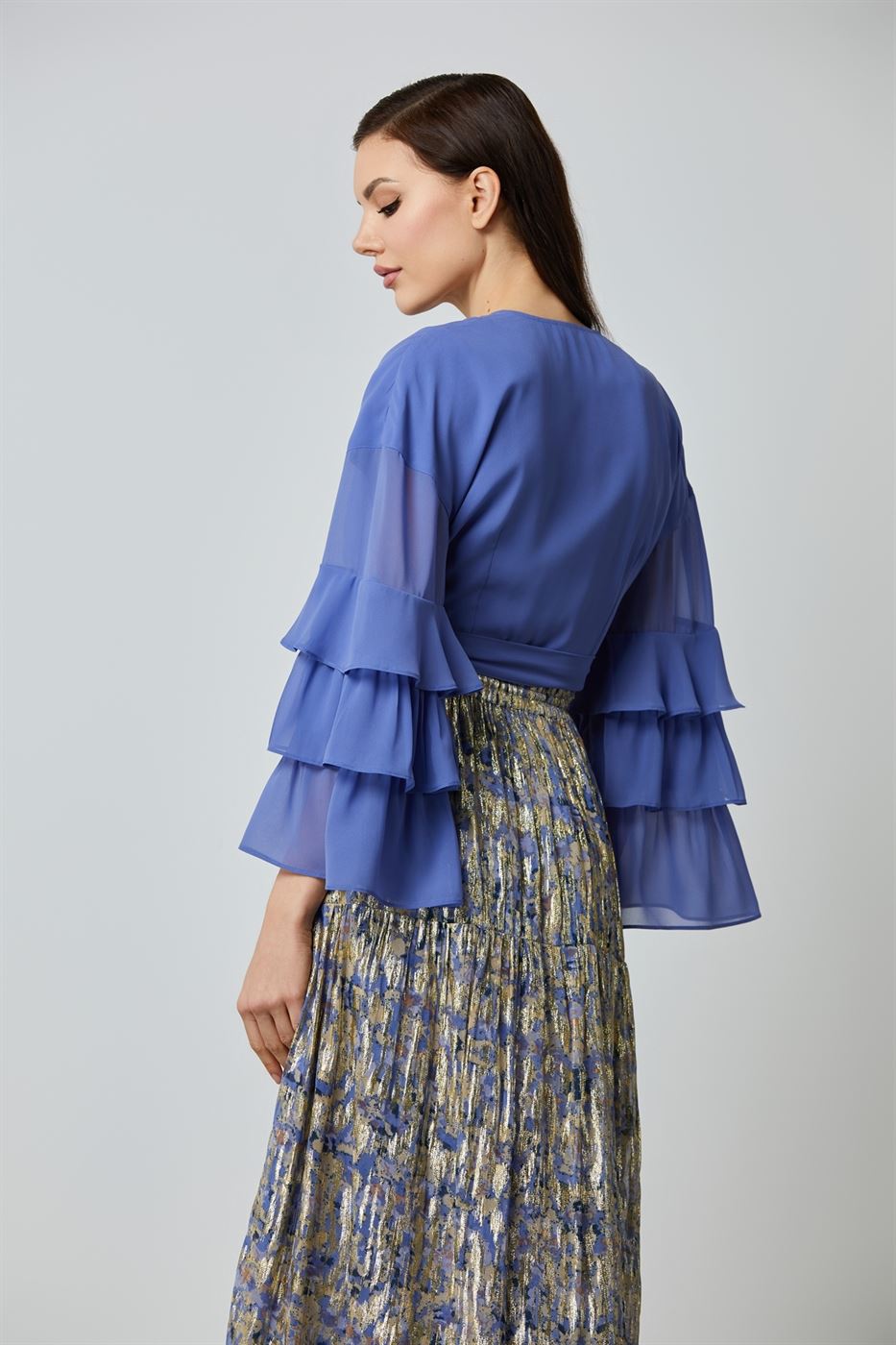 Golden Grace Wrap Blouse - Femi9 EG