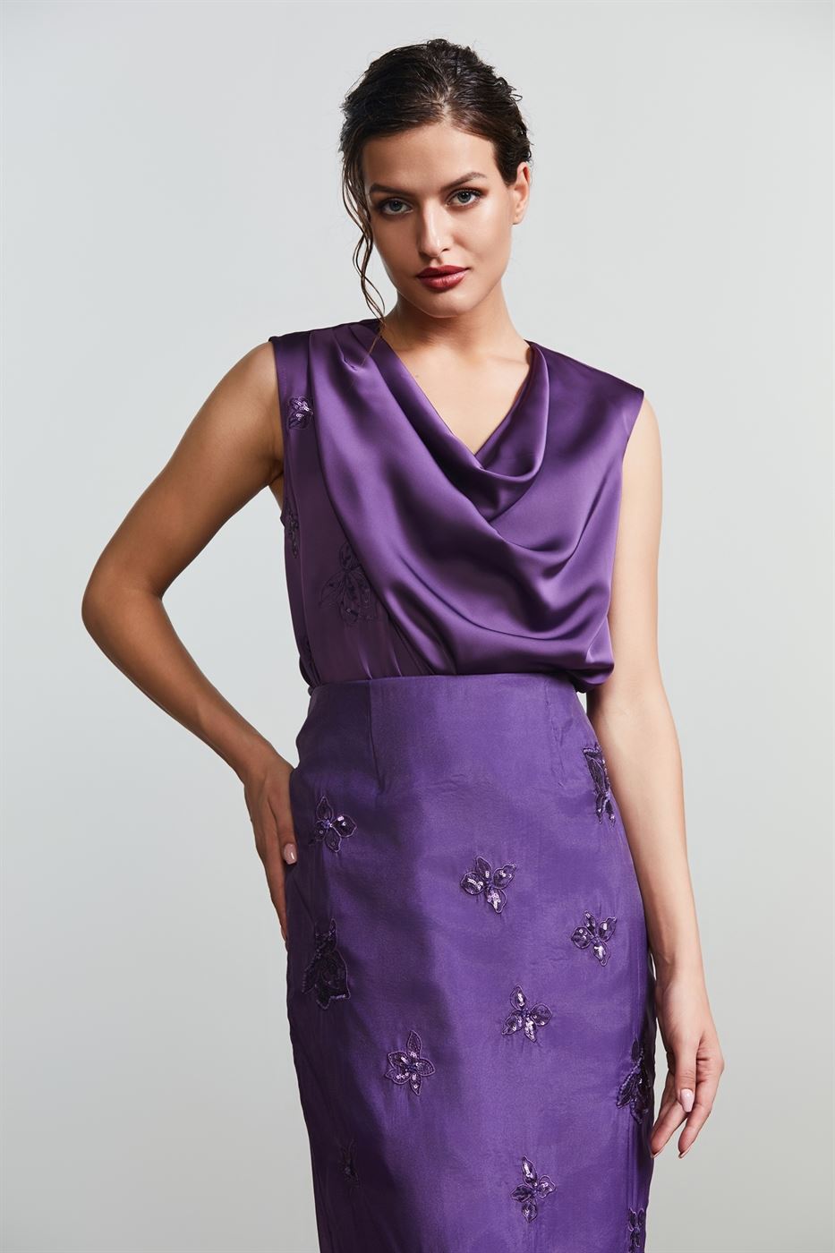 Drape Collar Top - Femi9 EG