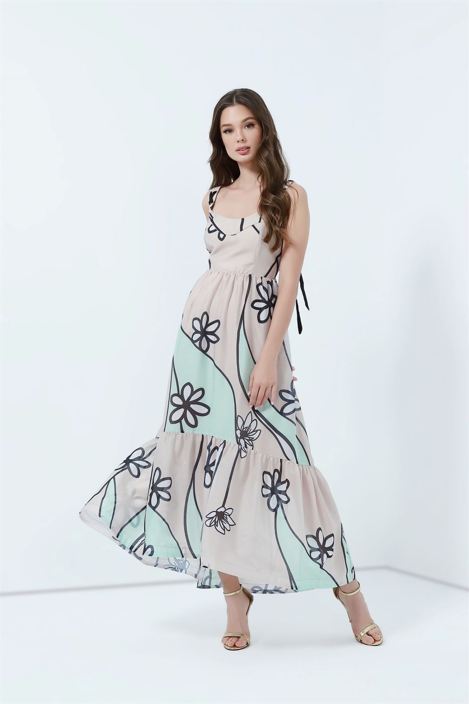 Full Length Printed Dress - Femi9 EG