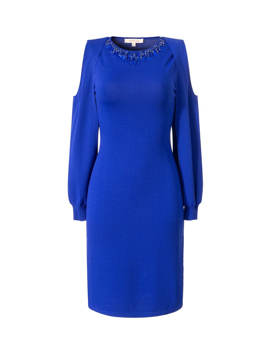 Embellished Short Knit Dress - Femi9 EG