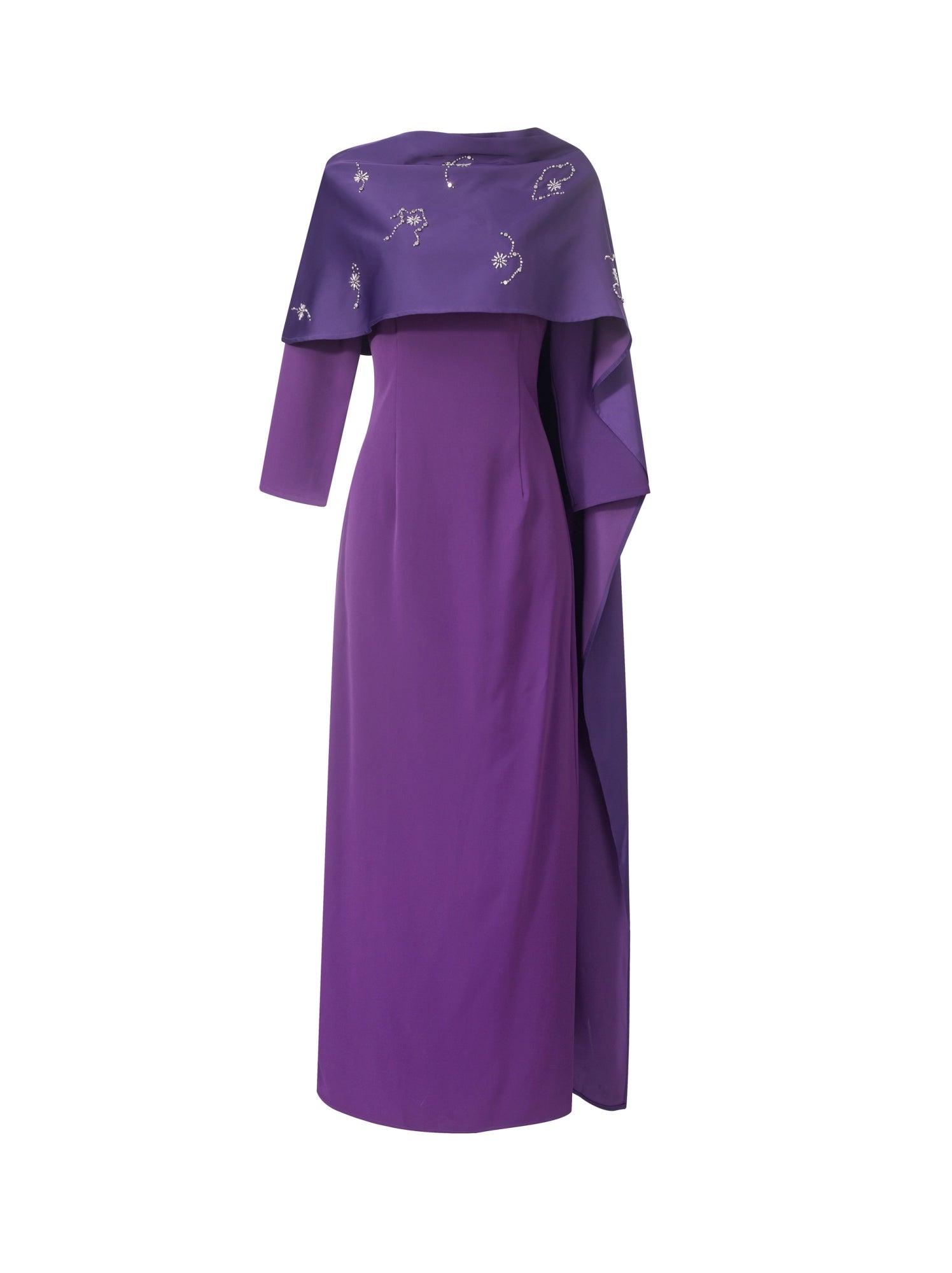 Embellished Cape Dress