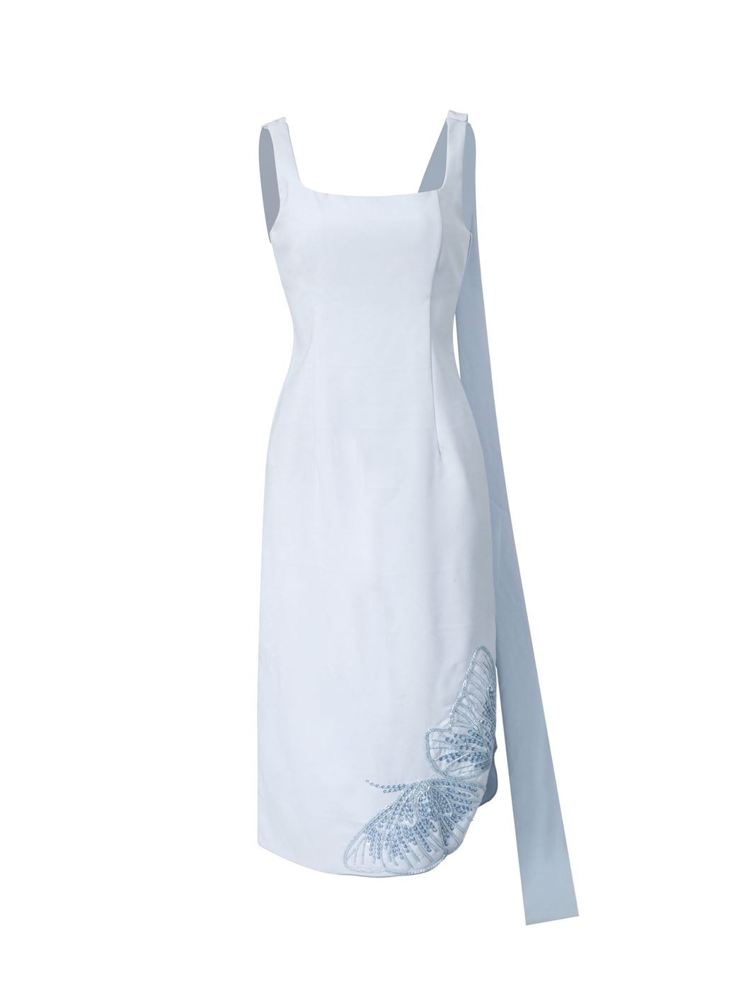 Back Scarf Midi Dress