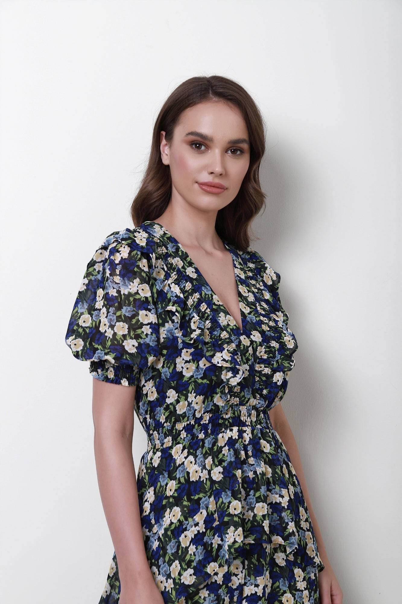 Chiffon Balloon Sleeves Dress - Femi9 EG