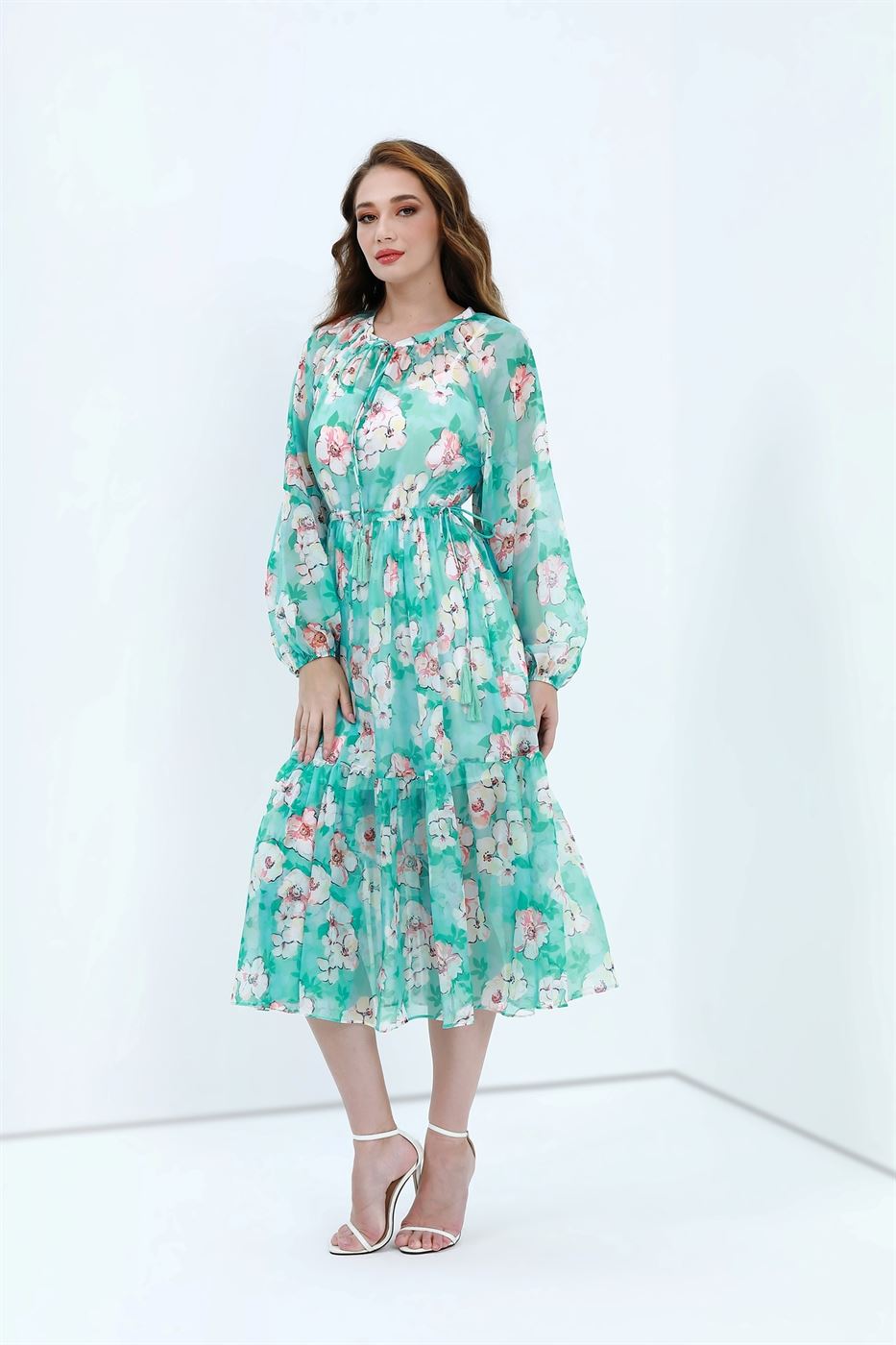 Long Sleeves Printed Dress - Femi9 EG