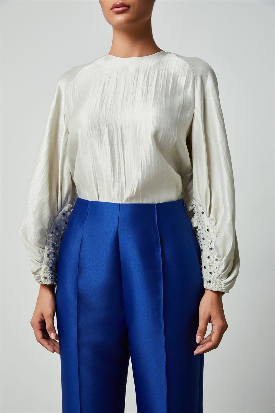 Embellished Cuffs Blouse - Femi9 EG