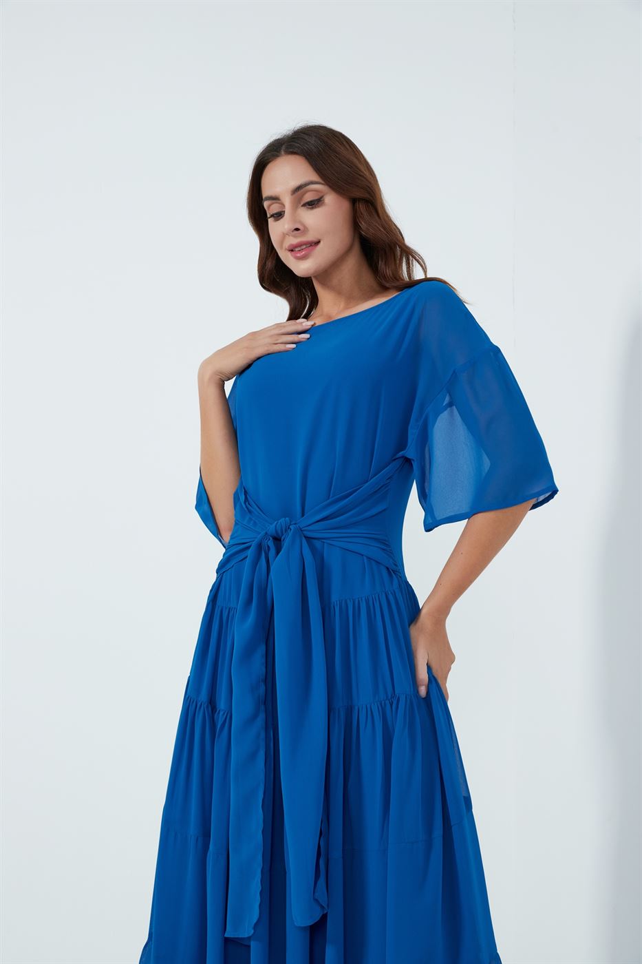 Ankle Length Tiered Printed Dress - Femi9 EG