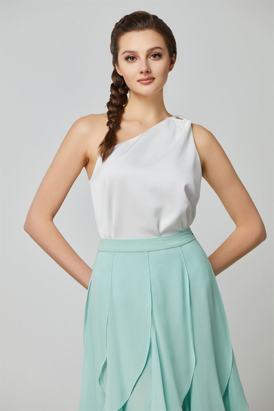 Elegant One-Shoulder Top - Femi9 EG