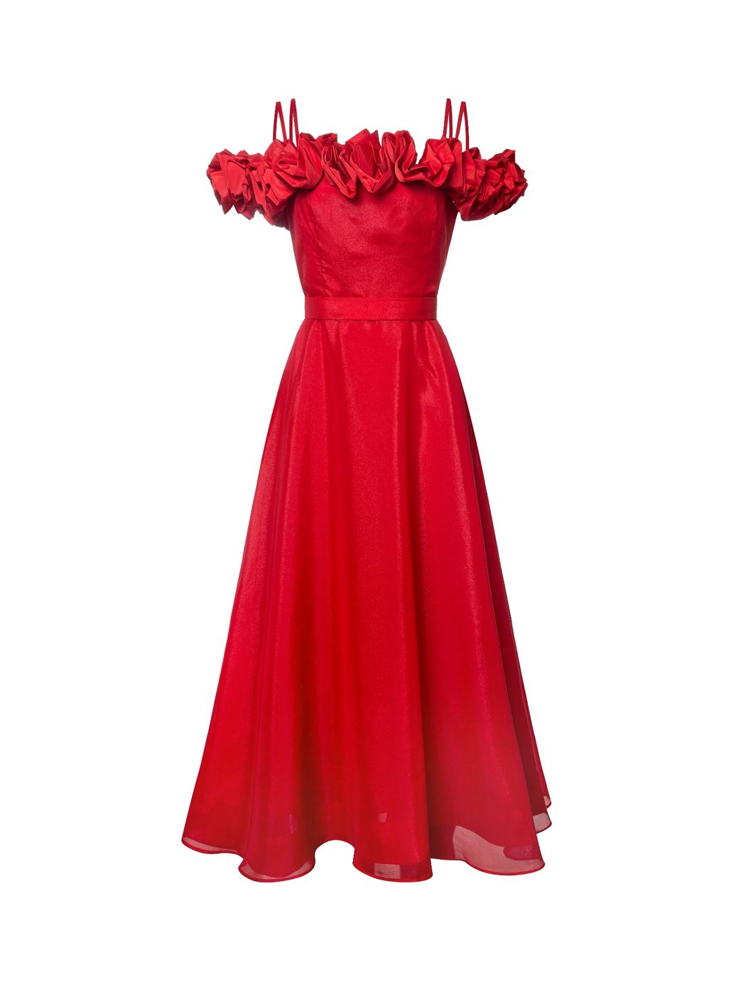 Red Off-Shoulder Dress - Femi9 EG
