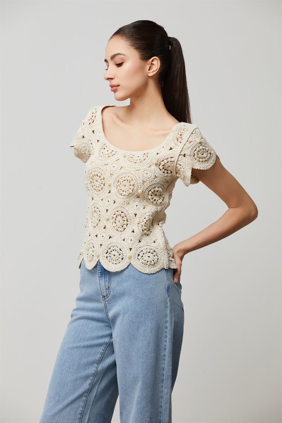Pearl Knit Blouse - Femi9 EG