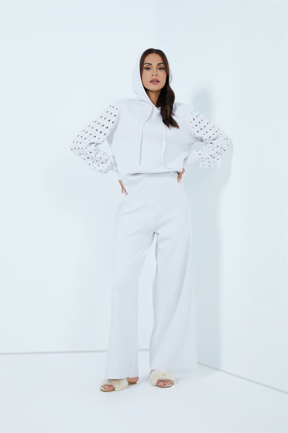 Wide Leg Knitted Pants - Femi9 EG