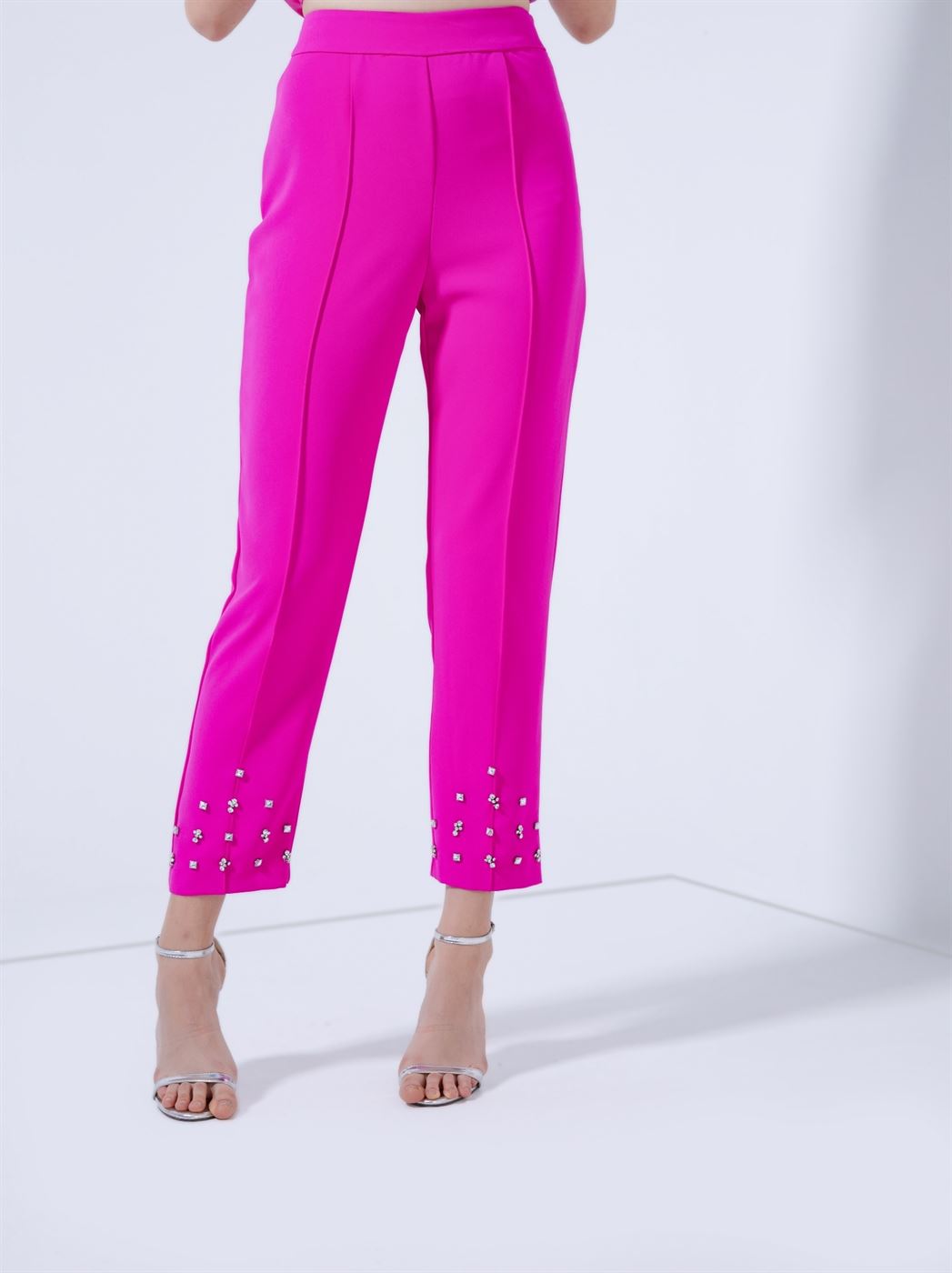Embellished Straight Pants - Femi9 EG
