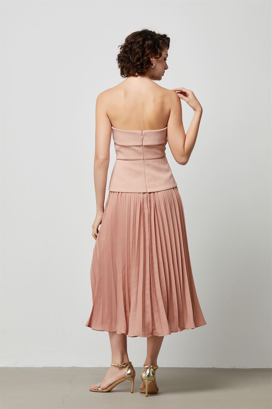 Peplum Waist Pleated Skirt - Femi9 EG