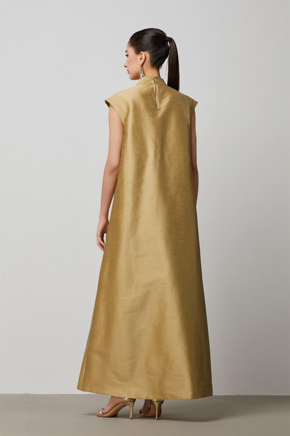 Embordered Golden Kaftan - Femi9 EG