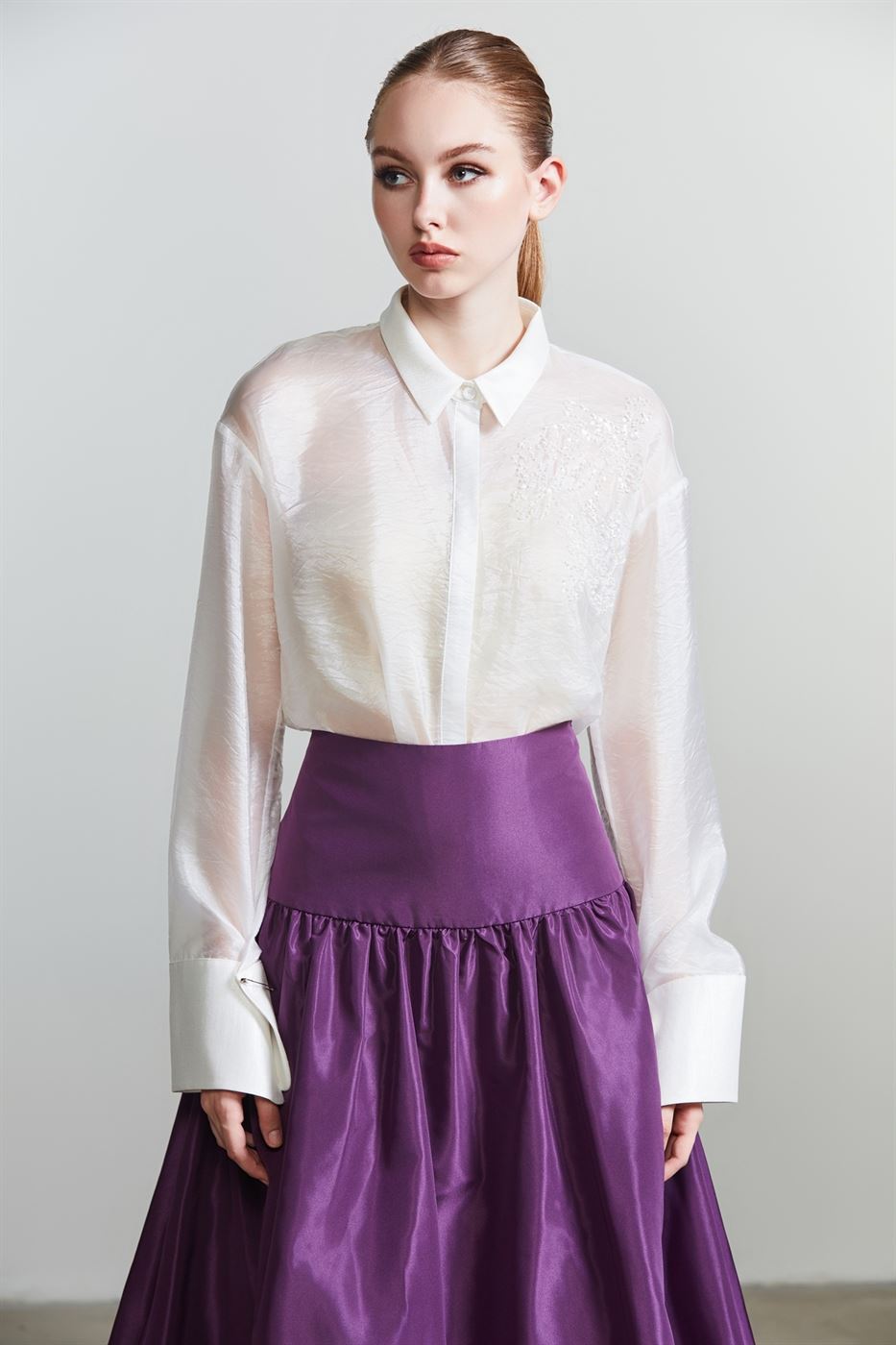 Sheered Organza Shirt - Femi9 EG