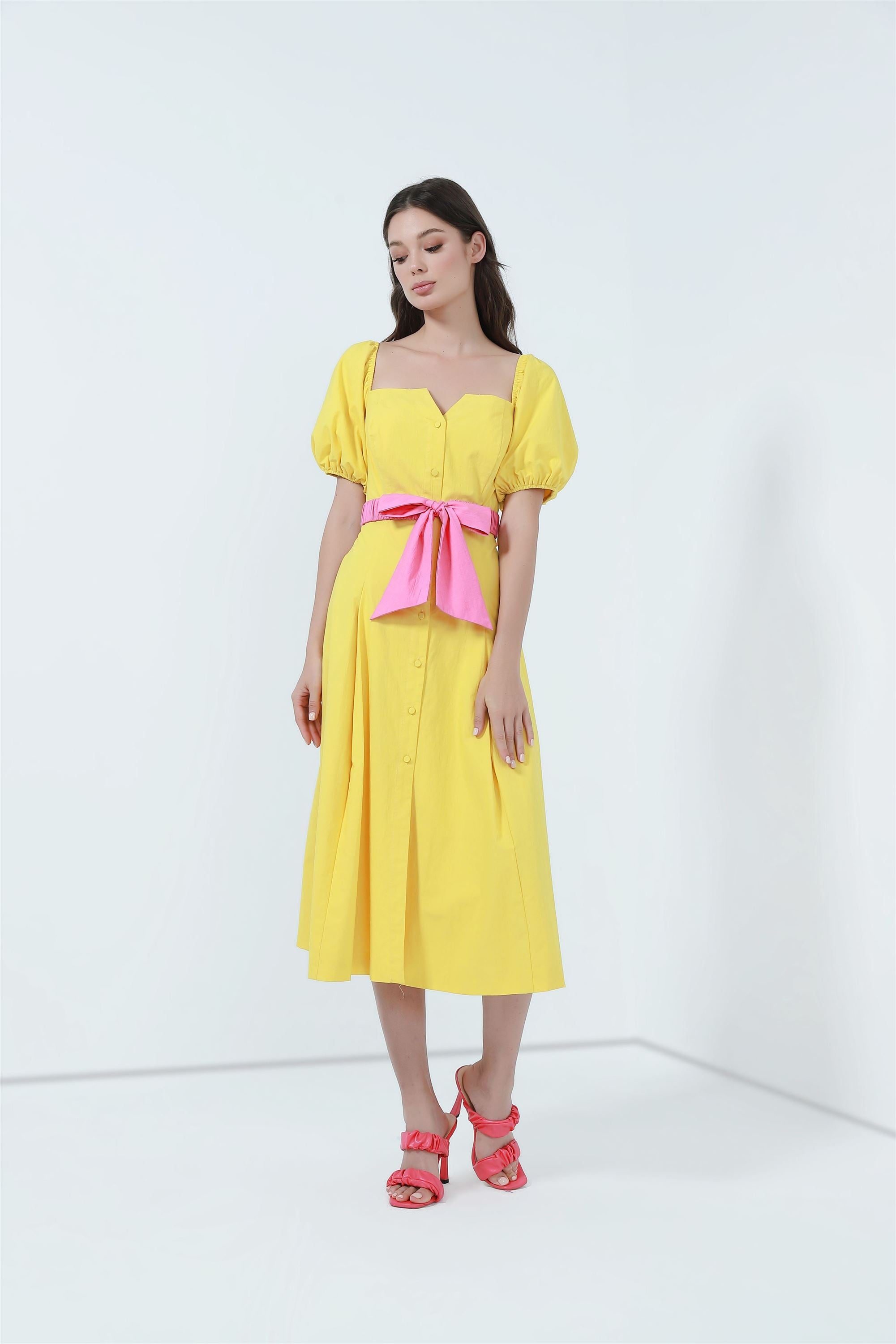 Ruffled Sleeves Dress - Femi9 EG