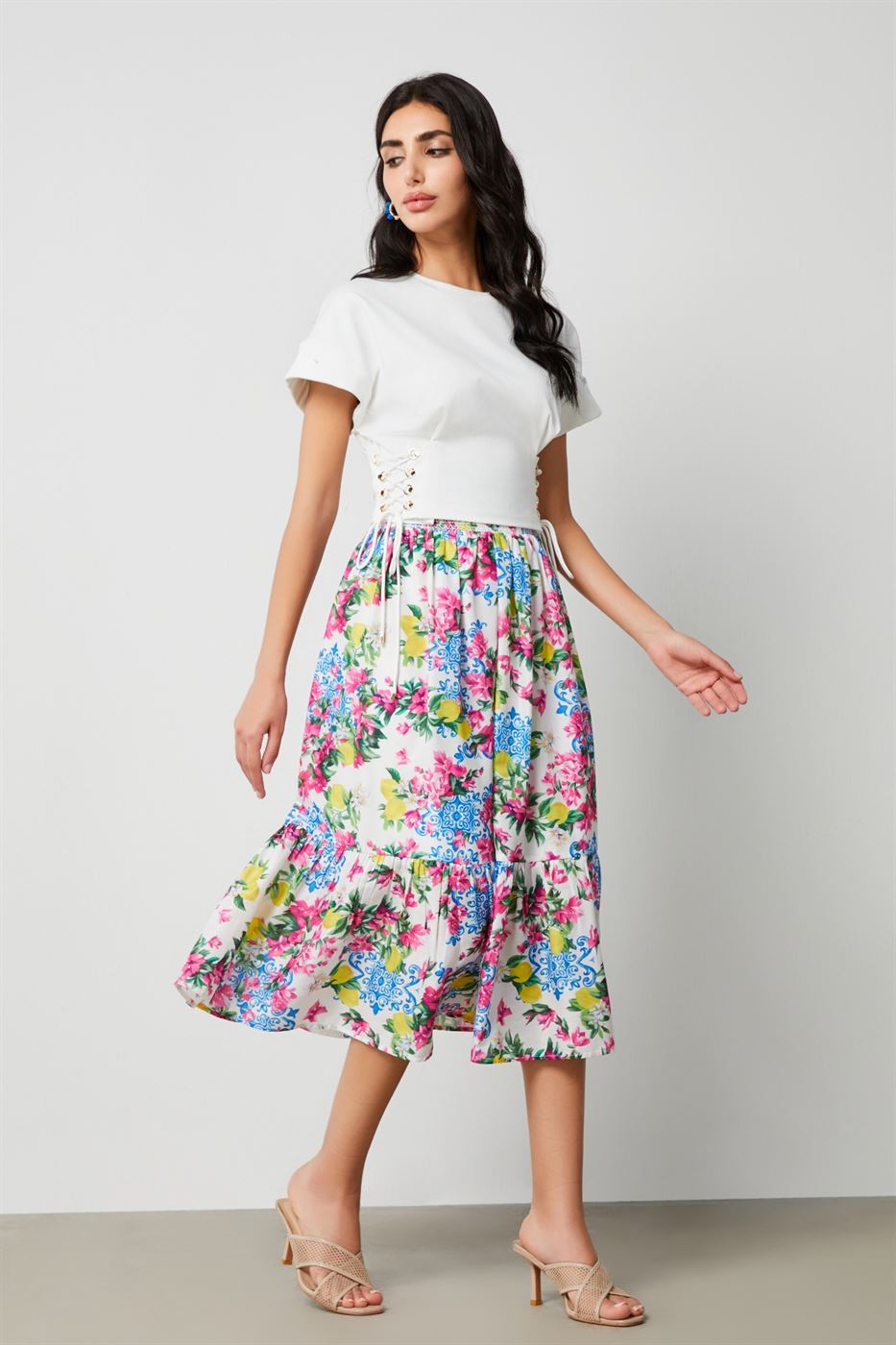 Printed Midi Skirt - Femi9 EG