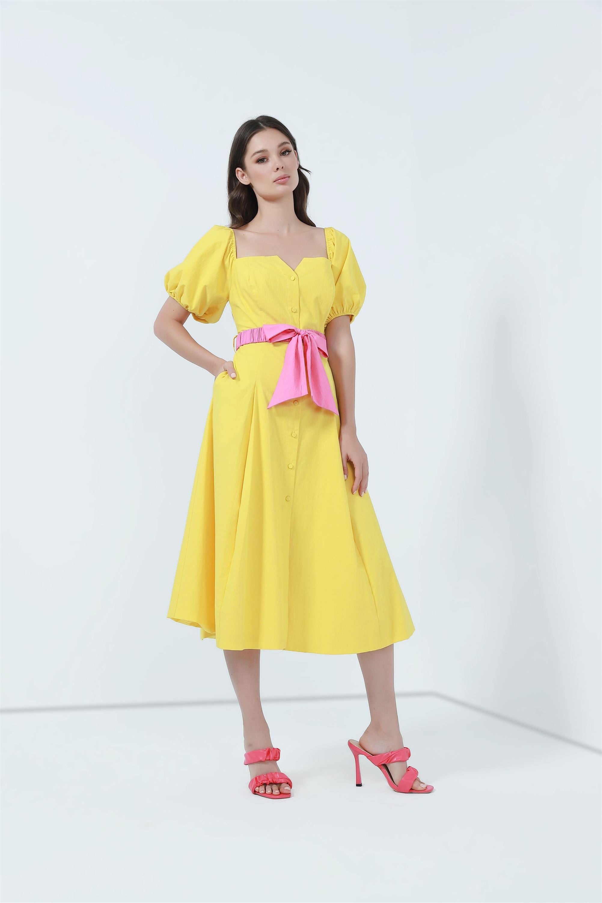 Ruffled Sleeves Dress - Femi9 EG