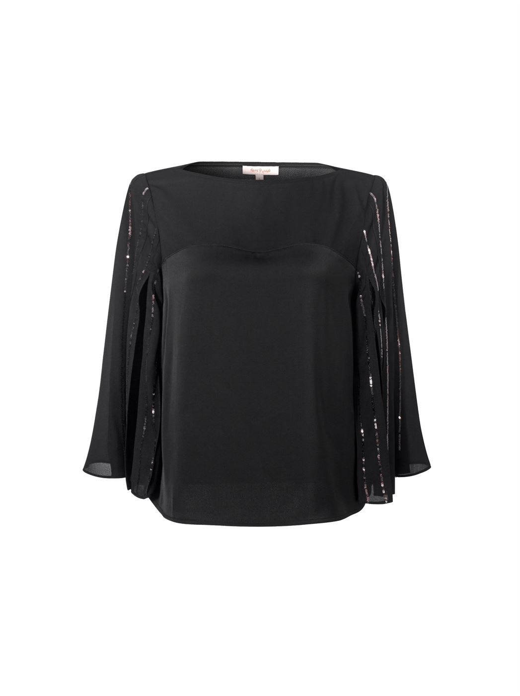 Embellished Chiffon Sleeves Top - Femi9 EG