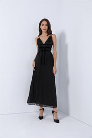 Pleated Chiffon Dress - Femi9 EG
