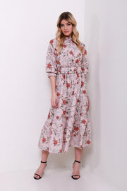 Floral High Neck Dress - Femi9 EG