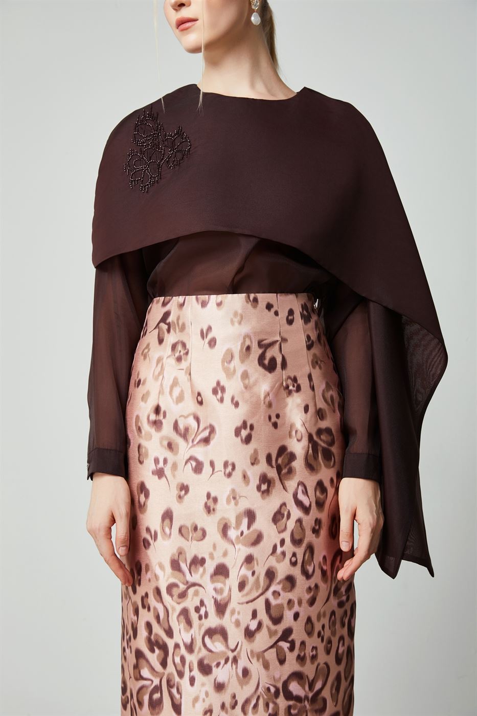 Embellished Cape Top - Femi9 EG