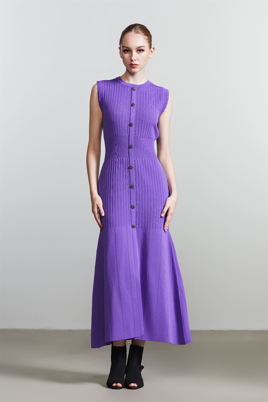 Buttoned Knit Dress - Femi9 EG