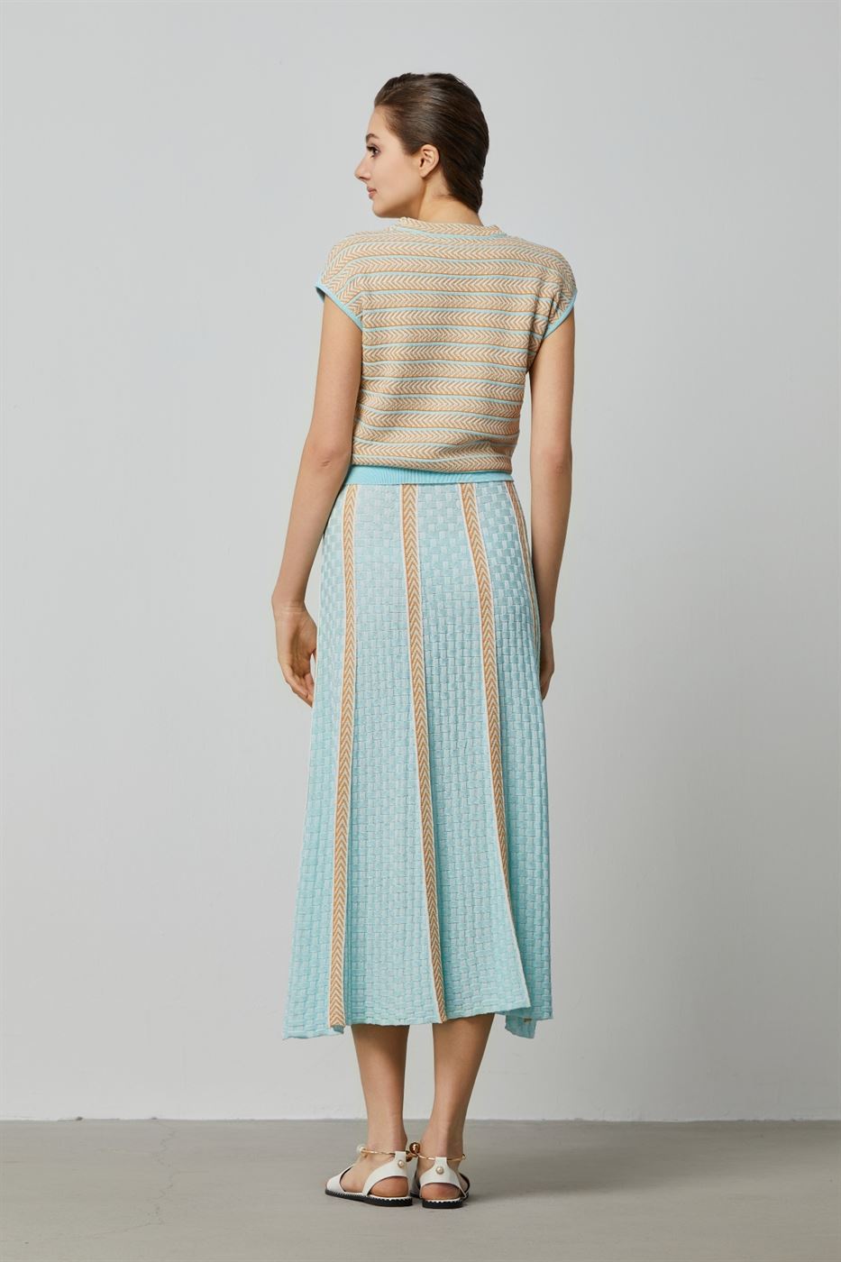 Striped Knit Skirt - Femi9 EG