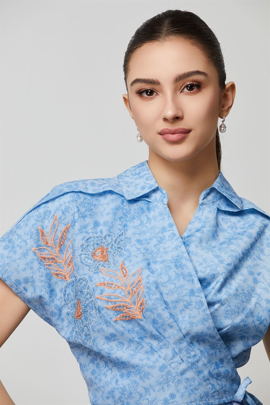 Statement Wrap Blouse - Femi9 EG