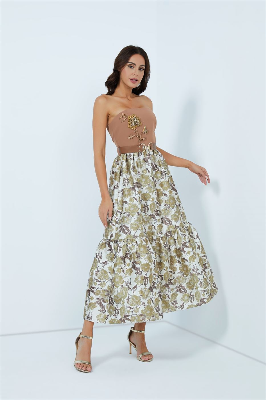 Dress Brown - Gold - Femi9 EG