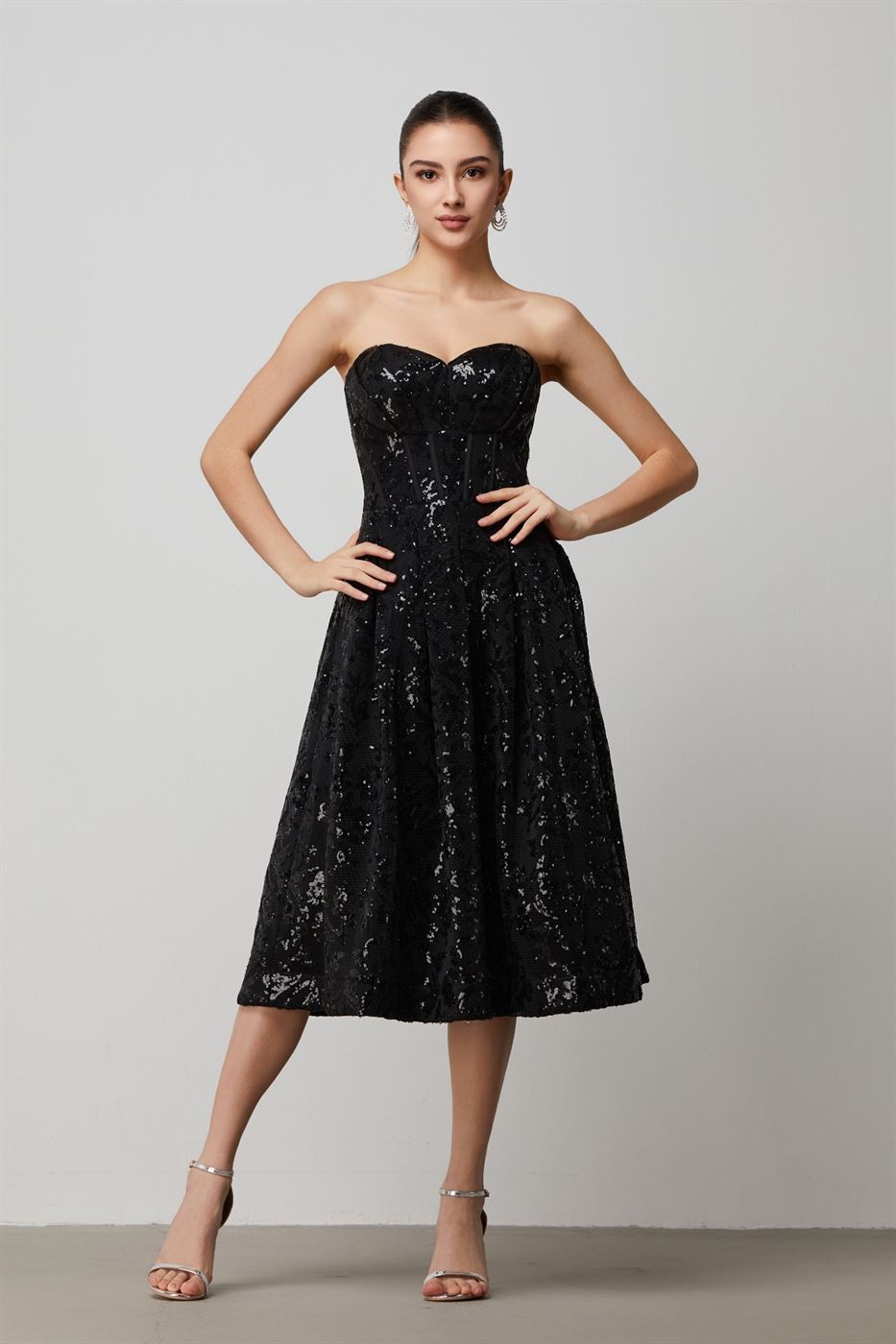 Embellished Mesh Dress - Femi9 EG
