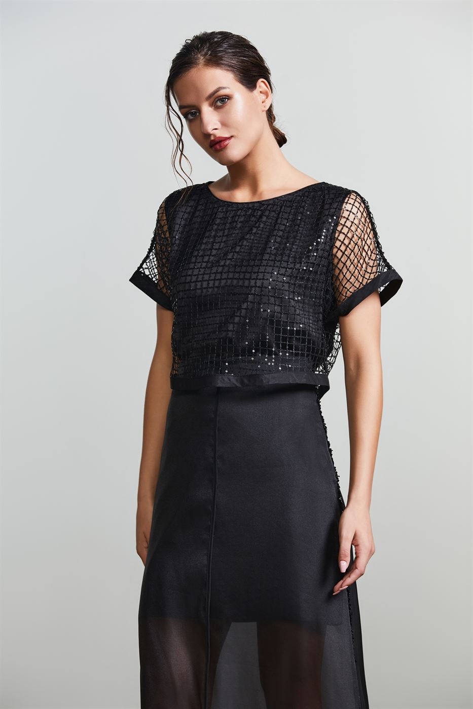 Embellished Sheered Blouse - Femi9 EG