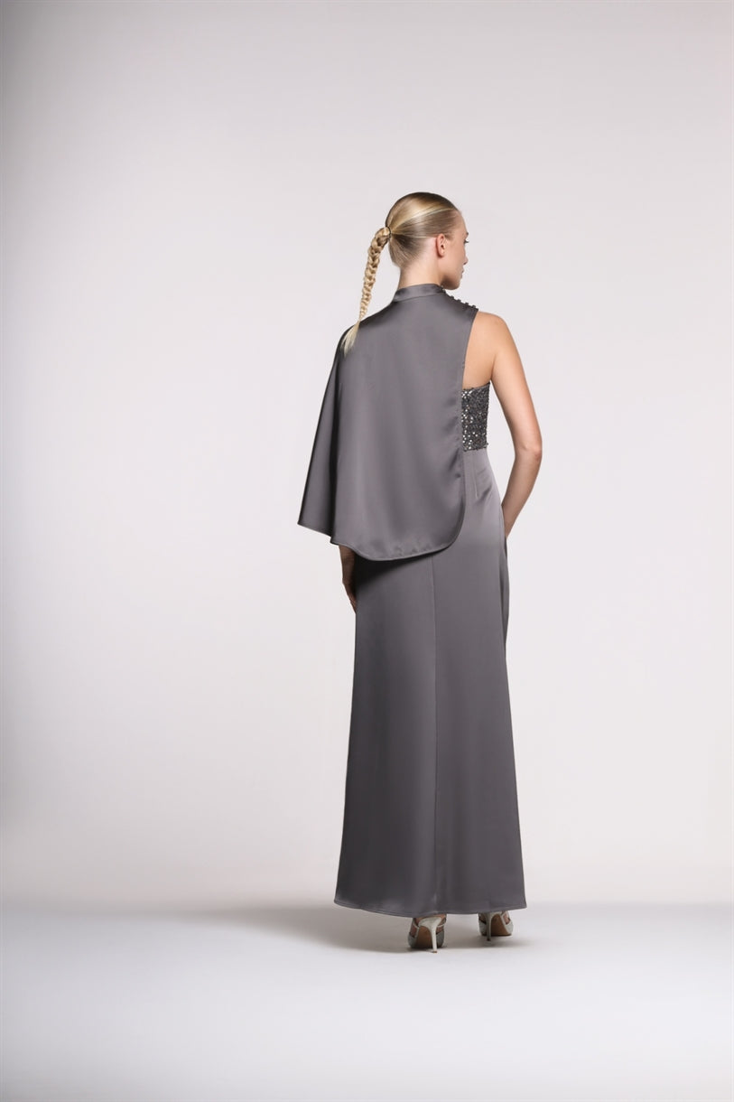 Satin Cape Dress - Femi9 EG