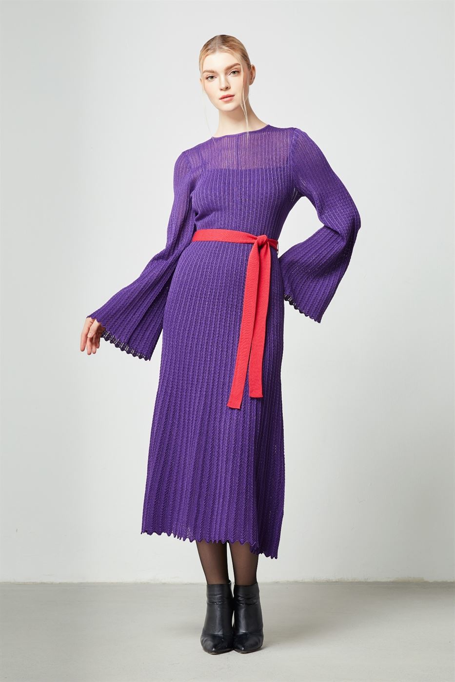 Pleated Knit Dress - Femi9 EG