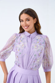 Embellished Printed Top - Femi9 EG